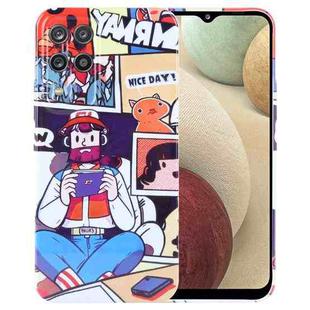For Samsung Galaxy A12 Painted Pattern Precise Hole PC Phone Case(Vacationer)
