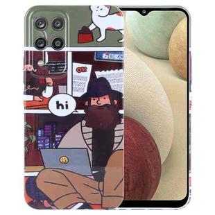 For Samsung Galaxy A12 Painted Pattern Precise Hole PC Phone Case(Holiday Uncle)