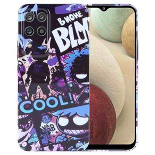 For Samsung Galaxy A12 Painted Pattern Precise Hole PC Phone Case(Purple Comics)