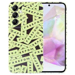 For Samsung Galaxy A35 5G Painted Pattern Precise Hole PC Phone Case(Green Label)