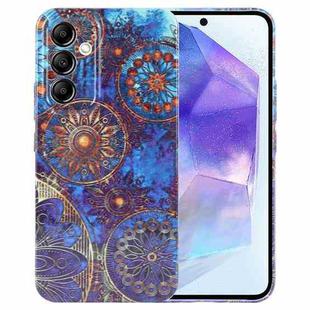 For Samsung Galaxy A55 5G Painted Pattern Precise Hole PC Phone Case(Abstract Flower)