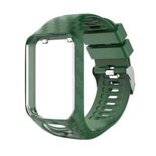 For Tomtom 2 / 3 Radium Carving Texture Watch Band(Army Green)