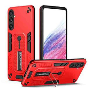 For Samsung Galaxy S23 FE 5G Variety Brave Armor Finger Loop Holder Phone Case(Red)