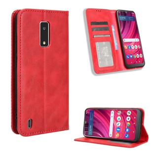 For BLU View 4 / View 2 Magnetic Buckle Retro Texture Leather Phone Case(Red)