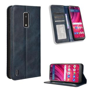 For BLU View 4 / View 2 Magnetic Buckle Retro Texture Leather Phone Case(Blue)