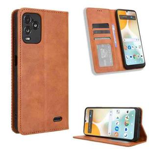 For BLU View 5 Pro Magnetic Buckle Retro Texture Leather Phone Case(Brown)