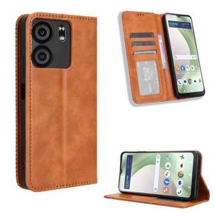 For BLU View 5 Magnetic Buckle Retro Texture Leather Phone Case(Brown)