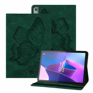 For Lenovo Tab P12 / Xiaoxin Pad Pro 12.7 Big Butterfly Embossed Leather Tablet Case(Green)