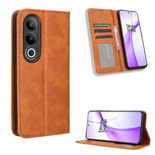 For OnePlus Nord CE4 Magnetic Buckle Retro Texture Leather Phone Case(Brown)