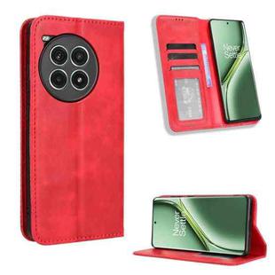 For OnePlus Ace 3 Pro Magnetic Buckle Retro Texture Leather Phone Case(Red)