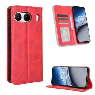 For OnePlus Nord 4 5G Magnetic Buckle Retro Texture Leather Phone Case(Red)