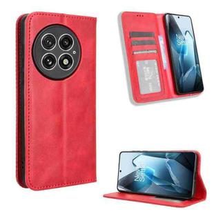 For OnePlus 13 5G Magnetic Buckle Retro Texture Leather Phone Case(Red)