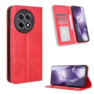 For OnePlus Ace 5 5G / 5 Pro 5G / 13R 5G Magnetic Buckle Retro Texture Leather Phone Case(Red)