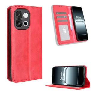 For OnePlus 13T Magnetic Buckle Retro Texture Leather Phone Case(Red)