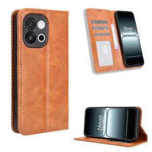 For OnePlus 13T Magnetic Buckle Retro Texture Leather Phone Case(Brown)