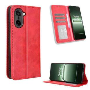 For OnePlus Ace 5 Racing 5G Magnetic Buckle Retro Texture Leather Phone Case(Red)