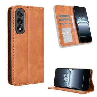 For OnePlus Ace 5 Ultra 5G Magnetic Buckle Retro Texture Leather Phone Case(Brown)