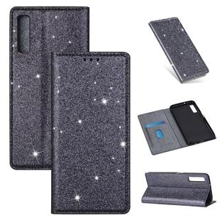 For Samsung Galaxy A7 (2018) / A750 Ultrathin Glitter Magnetic Horizontal Flip Leather Case with Holder & Card Slots(Gray)