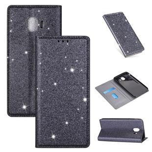 For Samsung Galaxy J4 (2018) Ultrathin Glitter Magnetic Horizontal Flip Leather Case with Holder & Card Slots(Gray)