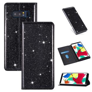 For Samsung Galaxy Note 8 Ultrathin Glitter Magnetic Horizontal Flip Leather Case with Holder & Card Slots(Black)