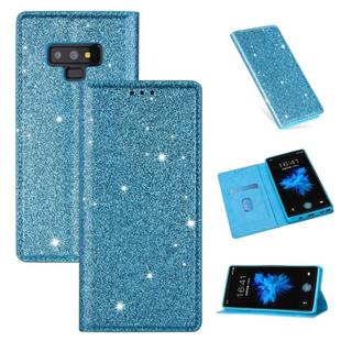 For Samsung Galaxy Note 9 Ultrathin Glitter Magnetic Horizontal Flip Leather Case with Holder & Card Slots(Sky Blue)