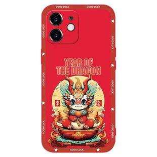 For iPhone 11 New Year Red Silicone Shockproof Phone Case(Year OF The Dragon)