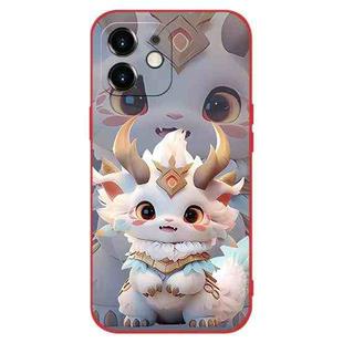 For iPhone 11 New Year Red Silicone Shockproof Phone Case(White Dragon)