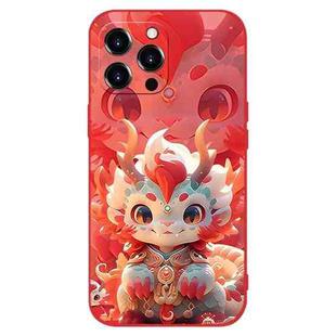 For iPhone 12 Pro Max New Year Red Silicone Shockproof Phone Case(Cute Little Dragon)