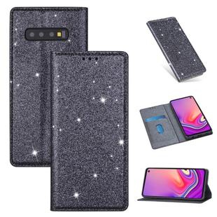 For Samsung Galaxy S10e Ultrathin Glitter Magnetic Horizontal Flip Leather Case with Holder & Card Slots(Gray)