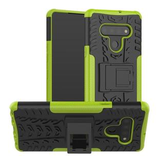 For LG Stylo 6 Tire Texture Shockproof TPU + PC Protective Case with Holder(Green)