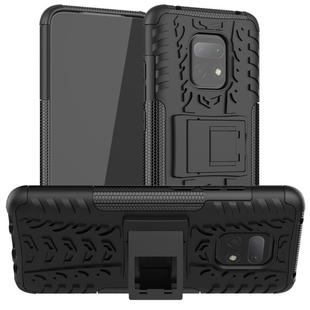 For Xiaomi Redmi 10X 5G Tire Texture Shockproof TPU + PC Protective Case with Holder(Black)