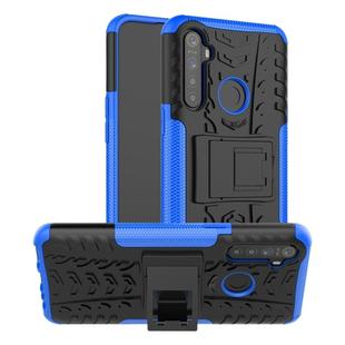 For OPPO Realme / Realme C3 Tire Texture Shockproof TPU + PC Protective Case with Holder(Blue)