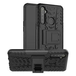 For OPPO Realme / Realme C3 Tire Texture Shockproof TPU + PC Protective Case with Holder(Black)