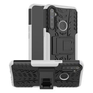 For OPPO Realme / Realme C3 Tire Texture Shockproof TPU + PC Protective Case with Holder(White)