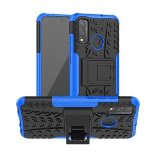 For Huawei P Smart (2020) Tire Texture Shockproof TPU + PC Protective Case with Holder(Blue)