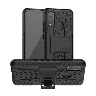 For Huawei P Smart (2020) Tire Texture Shockproof TPU + PC Protective Case with Holder(Black)