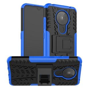 For Nokia 5.3 Tire Texture Shockproof TPU + PC Protective Case with Holder(Blue)