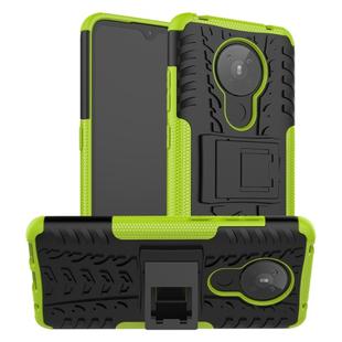 For Nokia 5.3 Tire Texture Shockproof TPU + PC Protective Case with Holder(Green)