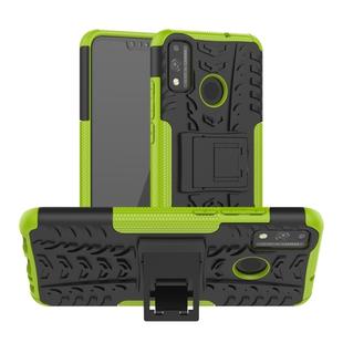 For Huawei Honor 9X Lite / Honor 8X Tire Texture Shockproof TPU + PC Protective Case with Holder(Green)