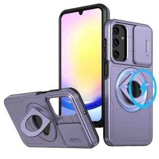 For Samsung Galaxy A34 5G Camshield MagSafe Ring Holder Armor Phone Case(Puple)