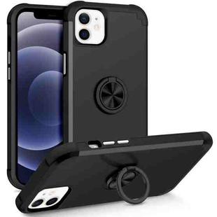 For iPhone 12 / 12 Pro L2 Rotating Ring Holder Magnetic Phone Case(Black)