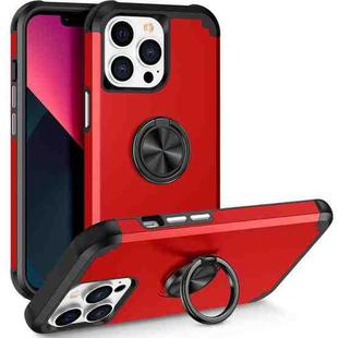 For iPhone 13 Pro L2 Rotating Ring Holder Magnetic Phone Case(Red)