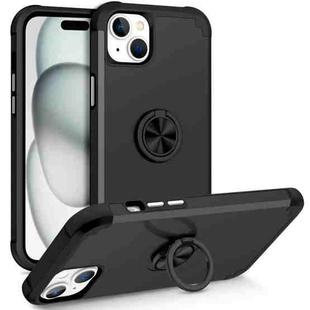 For iPhone 15 Plus L2 Rotating Ring Holder Magnetic Phone Case(Black)