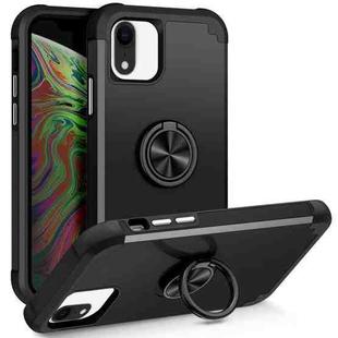 For iPhone XR L2 Rotating Ring Holder Magnetic Phone Case(Black)