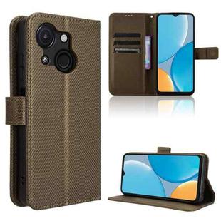 For itel A50C Diamond Texture Leather Phone Case(Brown)