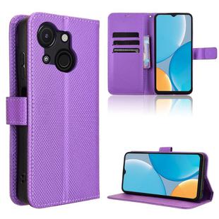 For itel A50C Diamond Texture Leather Phone Case(Purple)