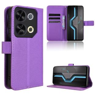 For itel P65 4G Diamond Texture Leather Phone Case(Purple)