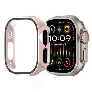 For Apple Watch Ultra 2 / Ultra 49mm Painting PC Hybrid Tempered Film Integrated Watch Case(Rose Gold)