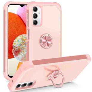 For Samsung Galaxy A14 5G L2 Rotating Ring Holder Magnetic Phone Case(Rose Gold)