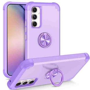 For Samsung Galaxy A54 5G L2 Rotating Ring Holder Magnetic Phone Case(Light Purple)
